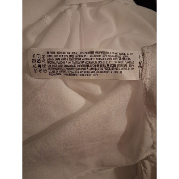 English Factory White Gingham Checkered Tiered Midi Dress Puff Sleeve Size 2x - Picture 6 of 7